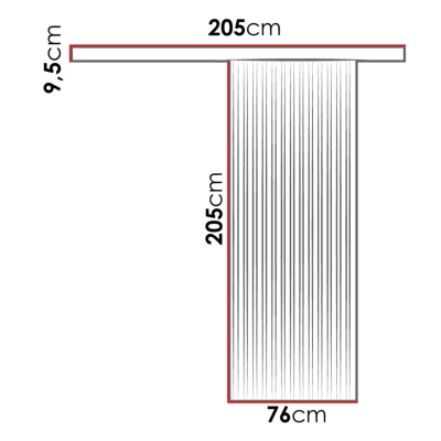 Posuvné interiérové dveře MIDLAND - 70 cm, bílé / černé