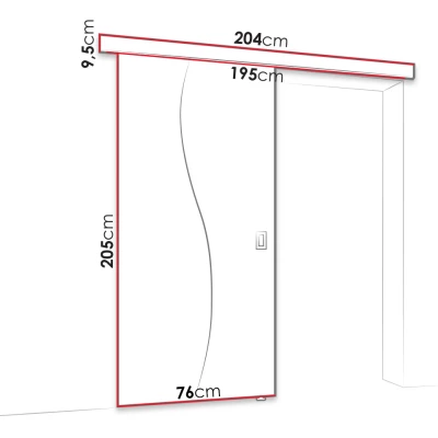 Posuvné interiérové dveře se zrcadlem MELCHOR - 70 cm, jasan tmavý