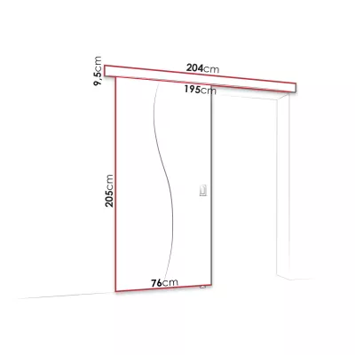 Posuvné interiérové dveře se zrcadlem MELCHOR - 70 cm, jasan tmavý