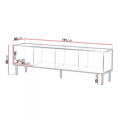 Široký TV stolek RIESEL - ořech