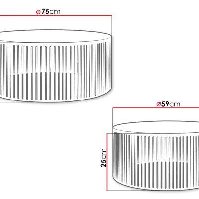 Set 2x konferenční stolek TANTOS - černý / bílý / arktický bílý