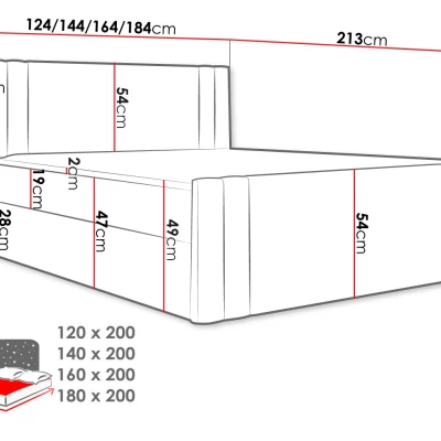 Americká manželská postel 140x200 VITORIA - zelená + topper ZDARMA