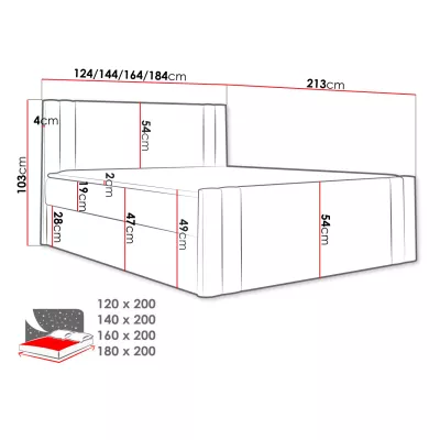 Americká manželská postel 140x200 VITORIA - zelená + topper ZDARMA