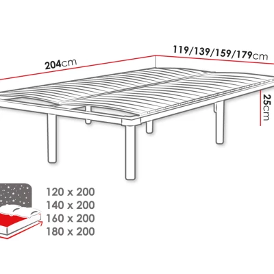 Kovová jednolůžková postel 120x200 LOVELAD - černá