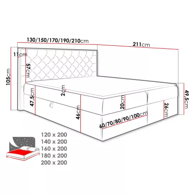 Americká jednolůžková postel 120x200 BELFLOWER 3 - dub wotan / popelavá + topper ZDARMA