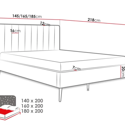 Čalouněné dvojlůžko 180x200 CARLIE - béžové