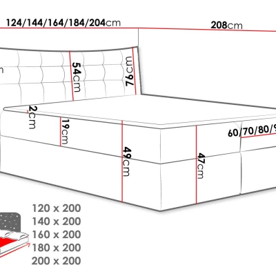 Hotelová dvojlůžková postel 160x200 PONCE - černá + topper ZDARMA