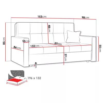 Rozkládací pohovka s úložným prostorem BELA 3 - hnědá