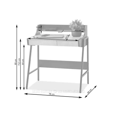 Minimalistický psací stůl RENO - ořech / zlatý