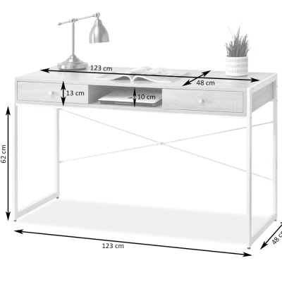 Široký psací stůl AMARU - dub sonoma / bílý