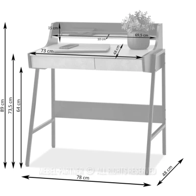 Minimalistický psací stůl RENO - béžový / krémový