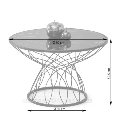 Designový konferenční stolek ELIMAR - černý mramor / černý