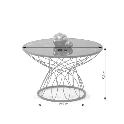 Designový konferenční stolek ELIMAR - černý mramor / černý