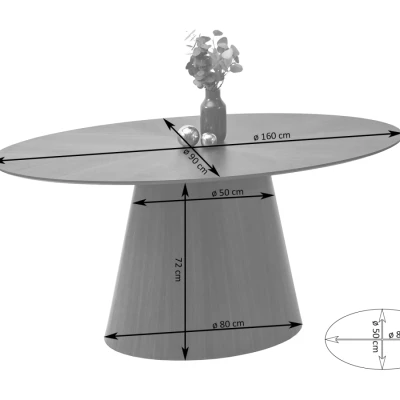 Oválný jídelní stůl 160x90 cm ELIAM - dub