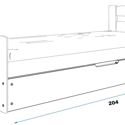 VÝPRODEJ - Dětská postel s úložným prostorem a matrací 90x200 LYDIE - bílá