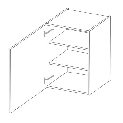 VÝPRODEJ - Horní kuchyňská skříňka LAJLA - šířka 60 cm, šedá / bílá