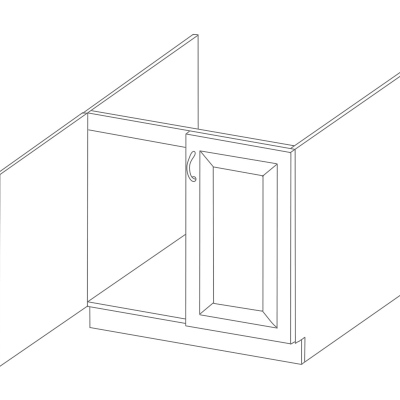 VÝPRODEJ - Dřezová skříňka ODONA - šířka 80 cm, černá / bílá