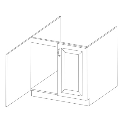 VÝPRODEJ - Dřezová skříňka ODONA - šířka 80 cm, černá / bílá