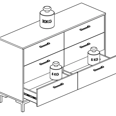 VÝPRODEJ - Komoda se šuplíky BEDA - dub artisan
