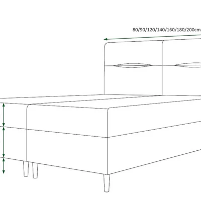 VÝPRODEJ - Boxspringová postel s úložným prostorem HENNI - 200x200, béžová