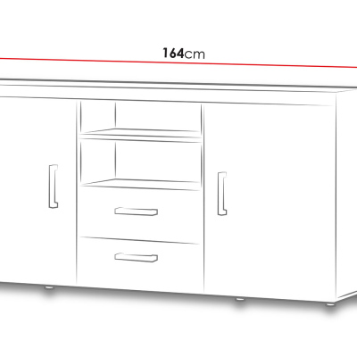 VÝPRODEJ - Kombinovaná komoda ITABUNA - bílá / lesklá bílá