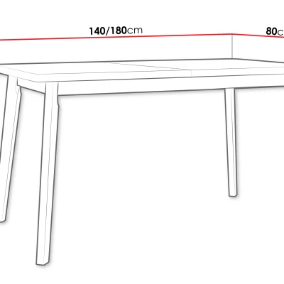 Rozkládací stůl do jídelny 140x80 cm AMES 6 - kašmír
