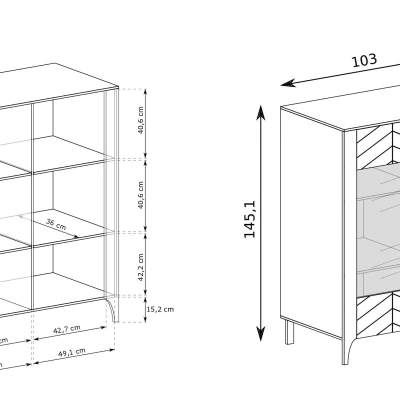 Prosklená komoda MARCIA - černá