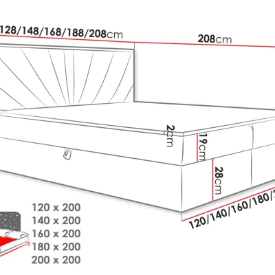 Kontinentální jednolůžková postel 120x200 BELFLOWER 7 - dub lancelot / popelavá + topper ZDARMA