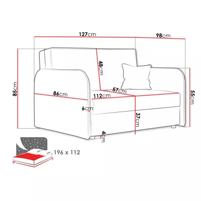 Dvoumístná rozkládací pohovka BELA LOFT 2 - tmavá béžová