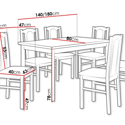 Sestava do jídelny 6+1 s rozkládacím stolem SALUSIA 5 - bílá / hnědá 2