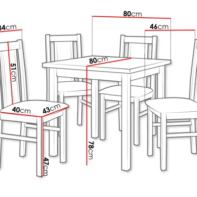 Jídelní sestava 4+1 HARDIN 2 - dub sonoma / hnědá 2