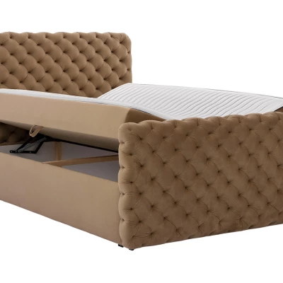 Hotelová dvojlůžková postel 180x200 VALANCIA LUX - taupe + topper ZDARMA