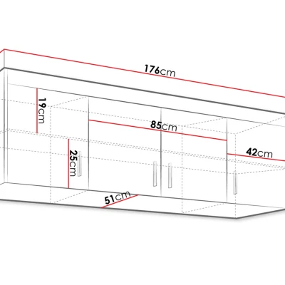 Nástavba na šatní skříň 176 cm ARCATA - bílá