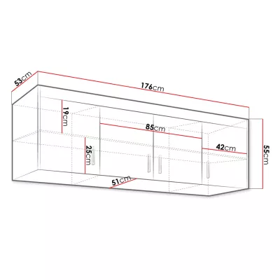 Nástavba na šatní skříň 176 cm ARCATA - bílá