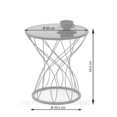 Designový konferenční stolek ELIMAR - bílý mramor / zlatý