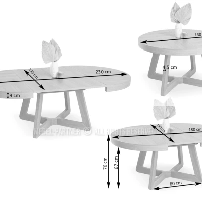 Kulatý rozkládací stůl 130(230)x130 SABRIN - dub