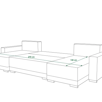 Rozkládací sedací souprava do U TAHANI - světle hnědá / hnědá