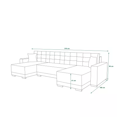 Rozkládací sedací souprava do U TAHANI - šedá / bílá