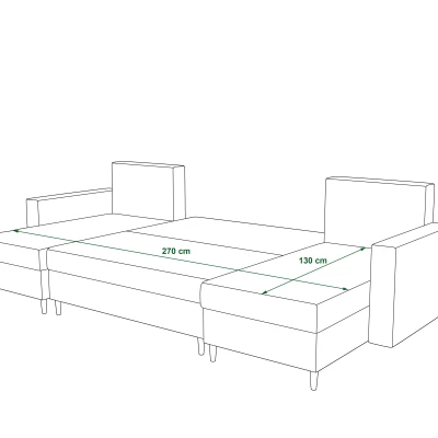 Rozkládací sedací souprava do U JAVIERA - petrolejová