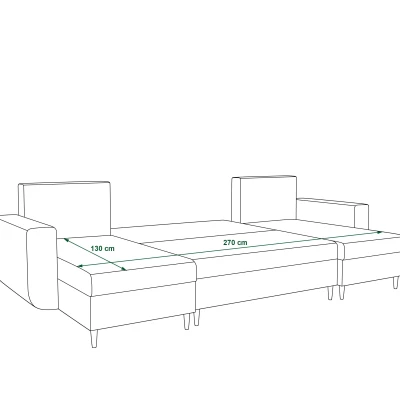 Rozkládací sedací souprava do U FELISA - petrolejová