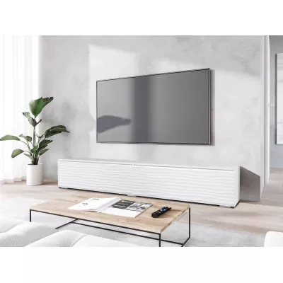 TV stolek s LED osvětlením 180 cm WILLA D - bílý 2