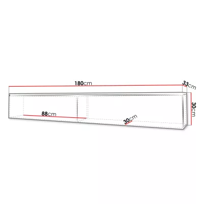 TV stolek s LED osvětlením 180 cm WILLA D - bílý 2