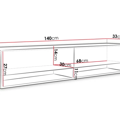 TV stolek 140 cm WILLA A - černý grafit