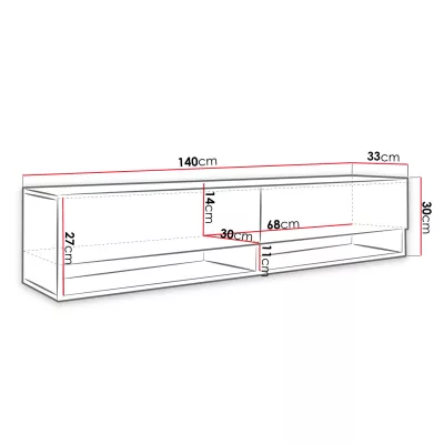 TV stolek 140 cm WILLA A - černý grafit