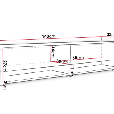 TV stolek 140 cm WILLA A - černý grafit