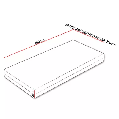 Taštičková matrace s kokosovou rohoží 90x200 CLIFFORD