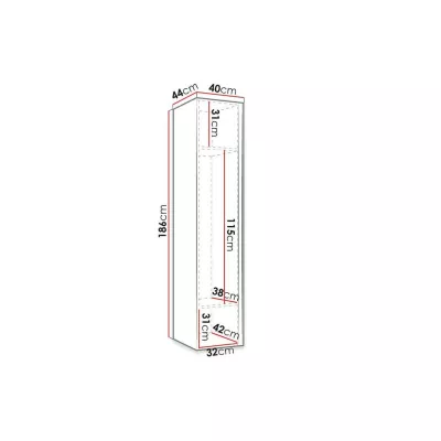 Předsíňová skříň 40 cm se zrcadlem SELAND - bílá