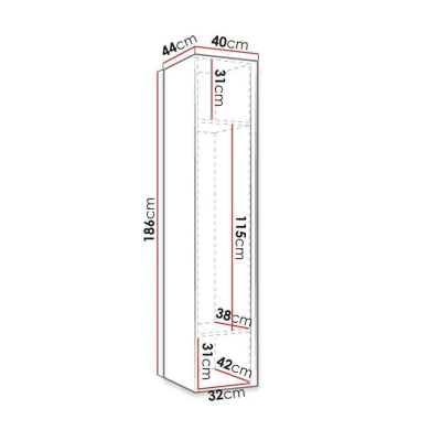 Předsíňová skříň 40 cm SELAND - dub artisan / černá