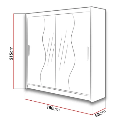 Velká šatní skříň 180 cm se zrcadlem OSPINO - bílá