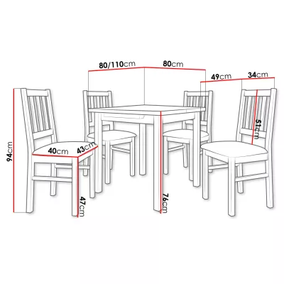 Sestava do jídelny 4+1 ADELBITE 1 - dub sonoma / béžová